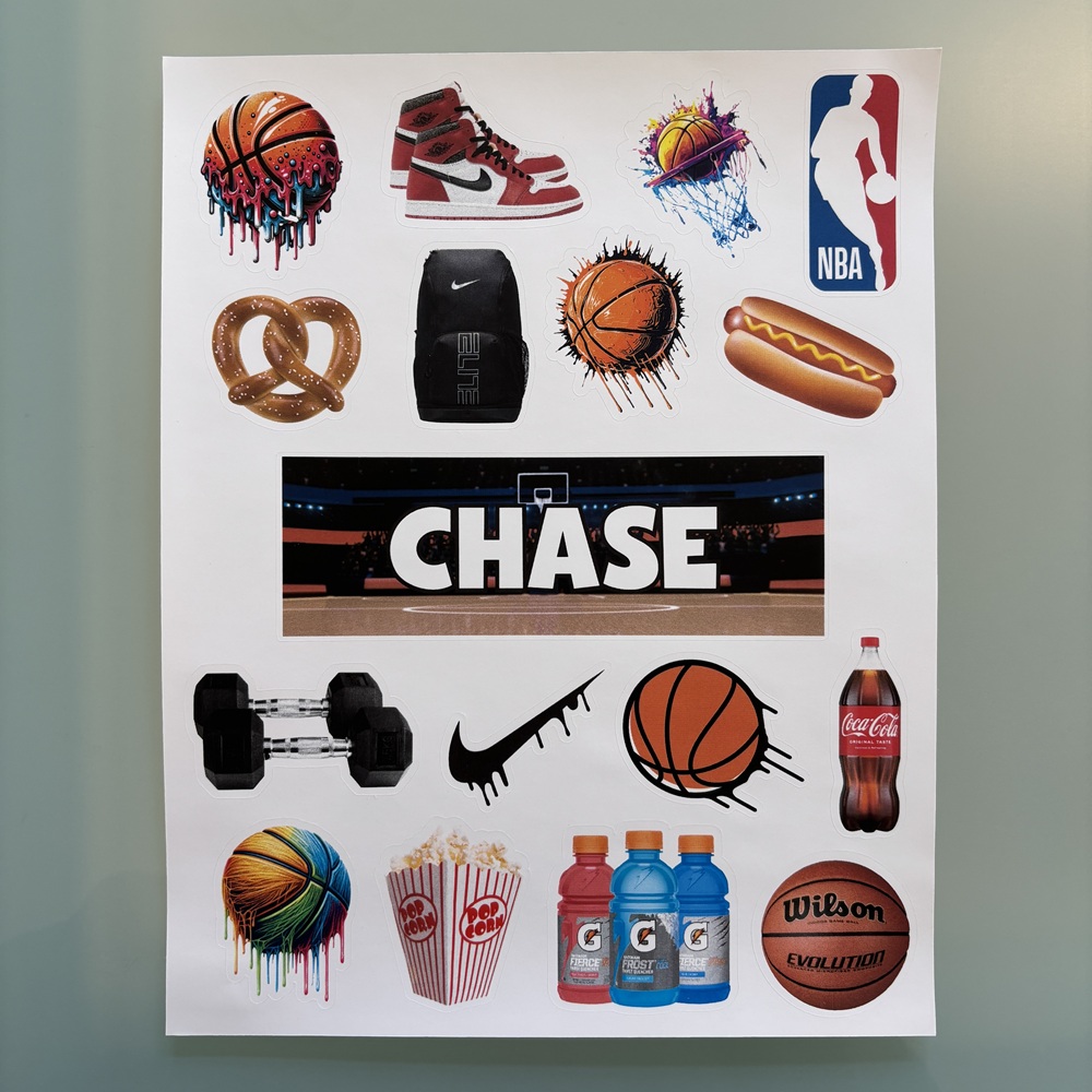 REMOVABLE VINYL STICKER SHEET-BASKETBALL ARENA